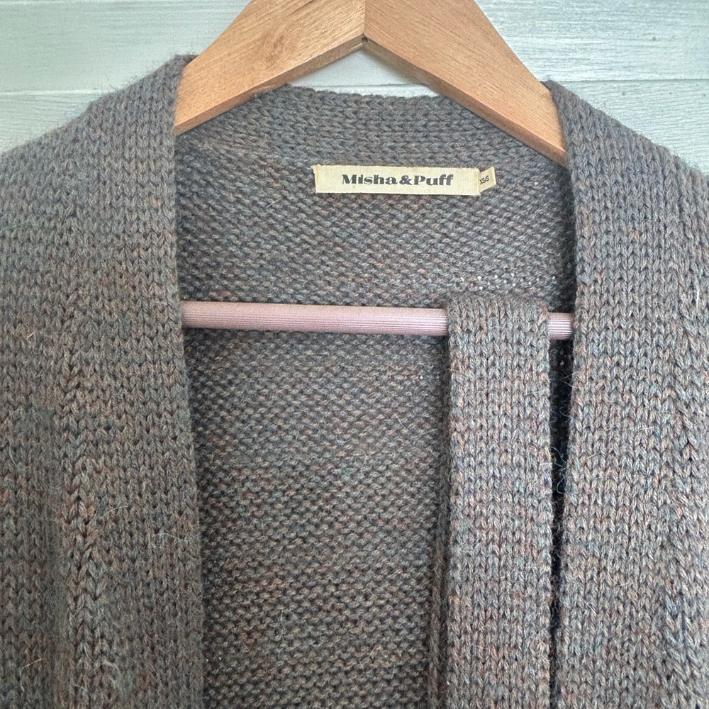 Misha and Puff Long Cardigan in Rich Brown